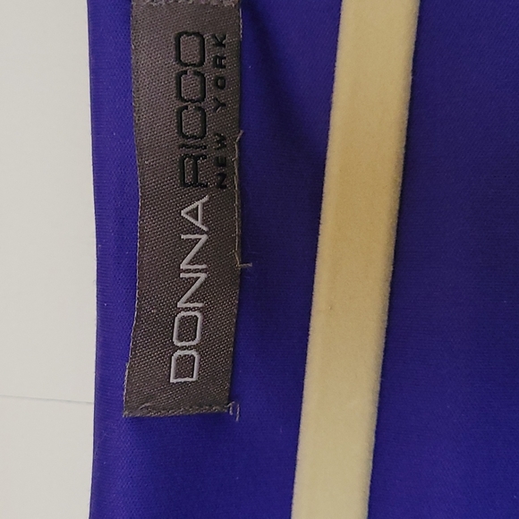 Donna Rico size 18W dress with asymmetrical neckline in blue, yellow, grey and b - Picture 3 of 4